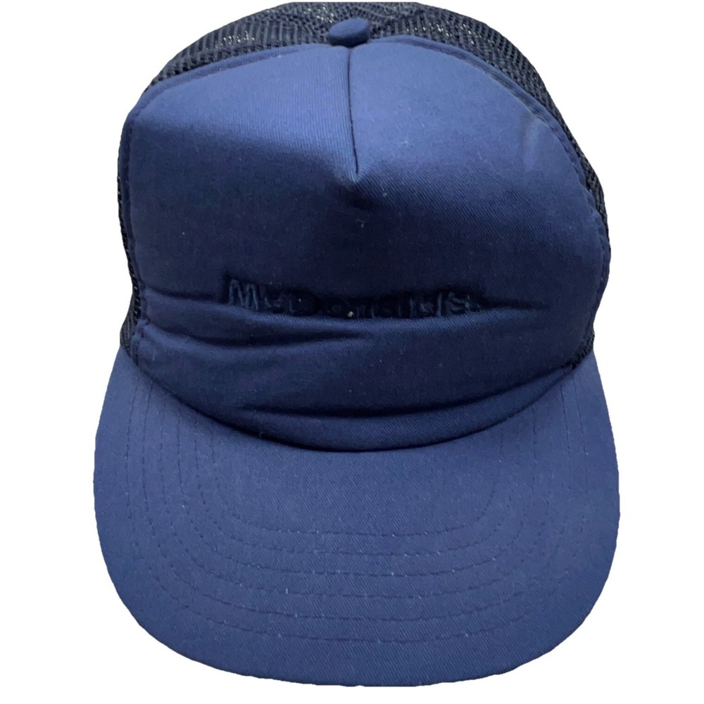 Vintage McDonalds Trucker Hat Cap Blue 80s 90s Made In USA Snapback Cosplay